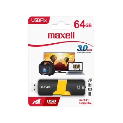 MAXELL USB 3.0 PENDIVE BLACK 64GB