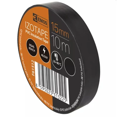 EMOS SZALAG PVC 15/10 FEKETE