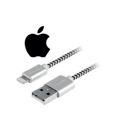 GOGEN LIGHTNING USB KABEL 3M,TEKSTILNI,CRNO-BJELI