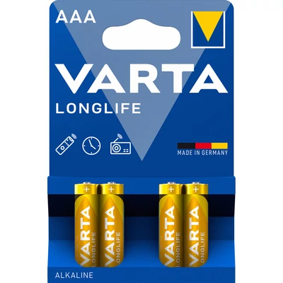VARTA LONGLIFE ALKÁLI MIKROELEM  4DB/BL