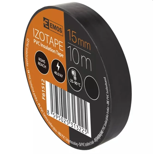 EMOS SZALAG PVC 15/10 FEKETE