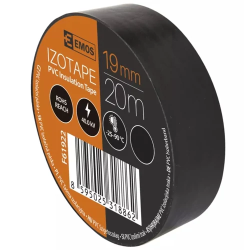 EMOS SZALAG PVC 19/20 FEKETE