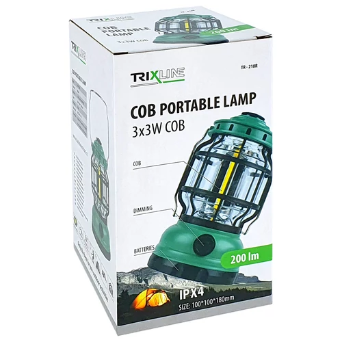 TRIXLINE COB LED KEMPINGLÁMPA ZÖLD