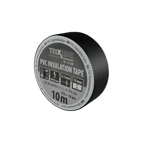 TRIXLINE PVC 19MM VERTIKALNA TRAKA 10M CRNA