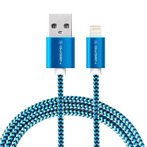 GOGEN LIGHTNING USB KÁBEL 1M,TEXTIL,KÉK