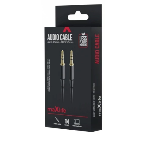 MAXLIFE AUDIO KÁBEL JACK-JACK 1M FEKETE
