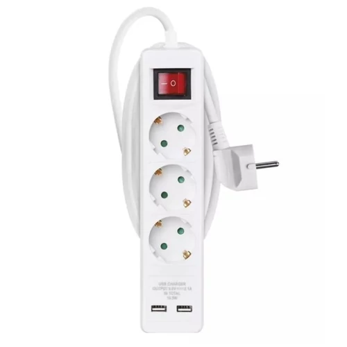 XWATT PRODUŽNI KABEL 3 UTIČNICA 5M 1.5MM 2USB
