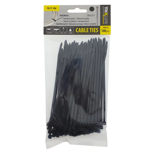 TRIXLINE KÁBELKÖTEGELŐ  150*3,6mm BLACK