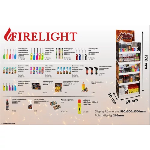 ADAMO ELŐRE FELTÖLTÖTT BBQ DISPLAY