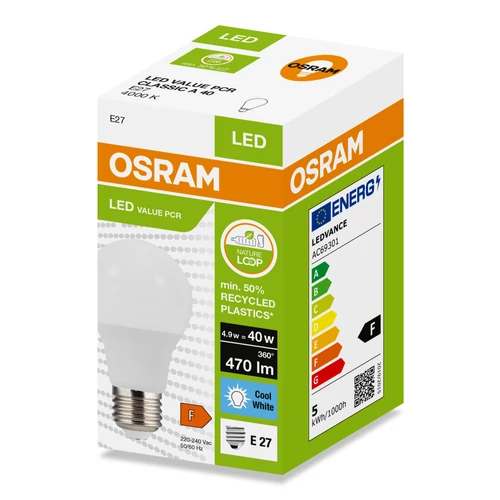 OSRAM LED PCR NORMÁL ŽARULJA 4.9W 4000K E27