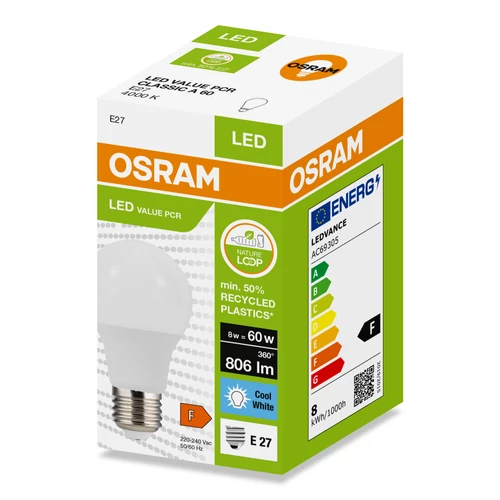 OSRAM LED PCR NORMÁL ŽARULJA 8W 4000K E27