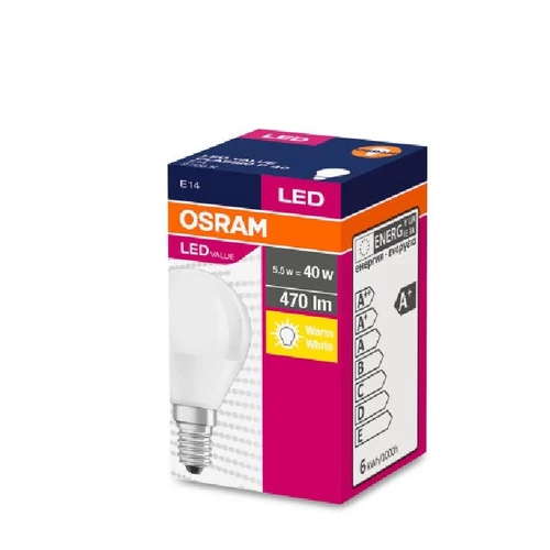 OSRAM LED GÖMB MATT 40 5,5W/827 E14