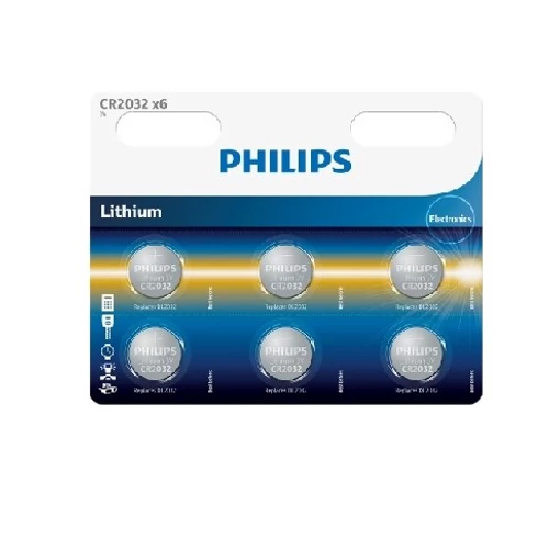 PHILIPS LITHIUM CR2032 3V 6DB