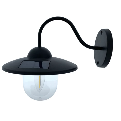 HOME DECOR SOLAR FALI LÁMPA FEKETE