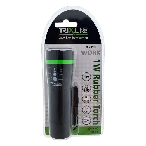 TRIXLINE LED KÉZILÁMPA 1W ZOOM ZÖLD
