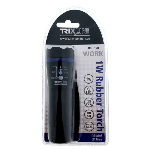 TRIXLINE LED KÉZILÁMPA 1W ZOOM KÉK