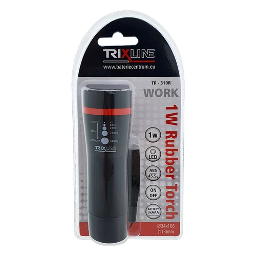 TRIXLINE LED KÉZILÁMPA 1W ZOOM PIROS