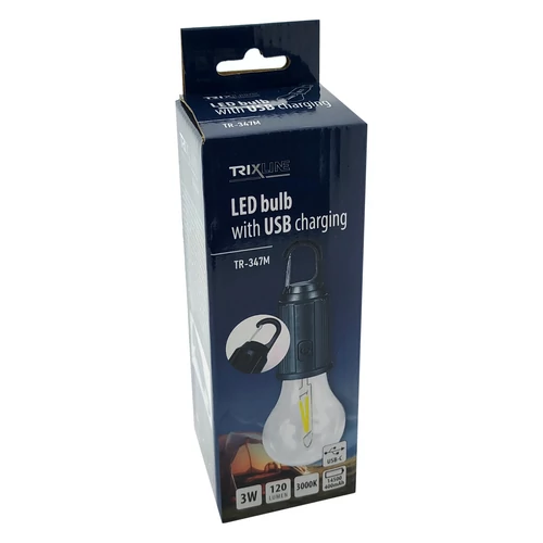 TRIXLINE LED TÖLTHETŐ LÁMPA USB 3W 3000K