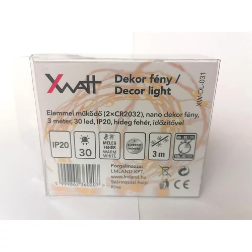 XWATT DEKOR FÉNY 3M 30 LED MELEG FEHÉR