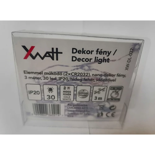 XWATT DEKOR FÉNY 3M 30 LED HIDEG FEHÉR