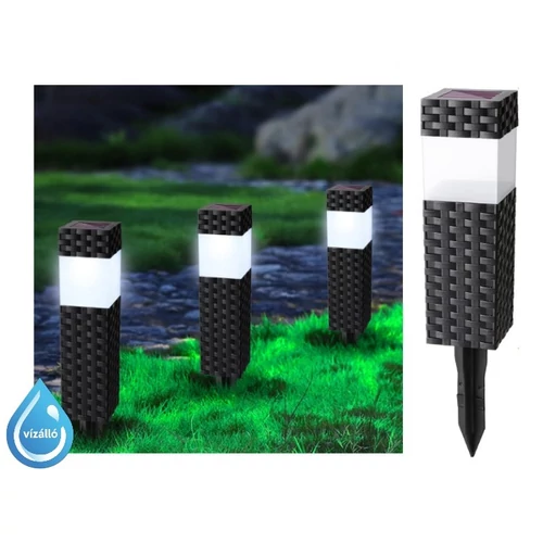 XWATT NAPELEMES KERTI LÁMPA FEKETE