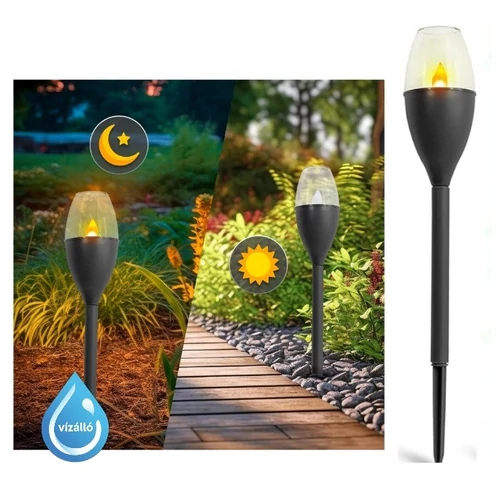 XWATT NAPELEMES KERTI LÁMPA FEKETE