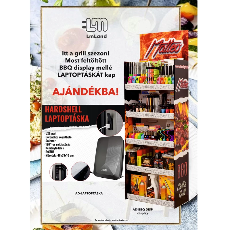 ADAMO ELŐRE FELTÖLTÖTT BBQ DISPLAY