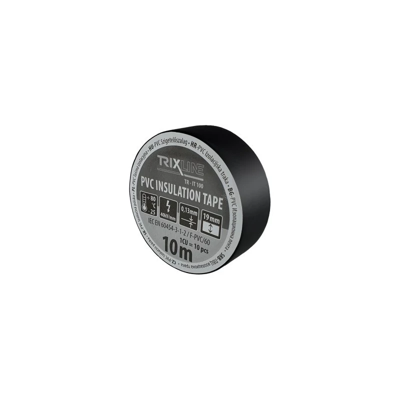 TRIXLINE PVC 19MM SZIG.SZALAG 10M FEKETE