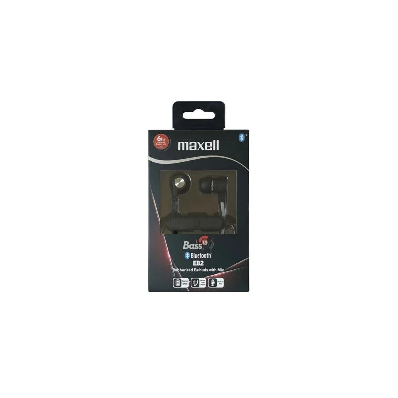 MAXELL B13 BT EARPHONES BLACK MIC FEKETE