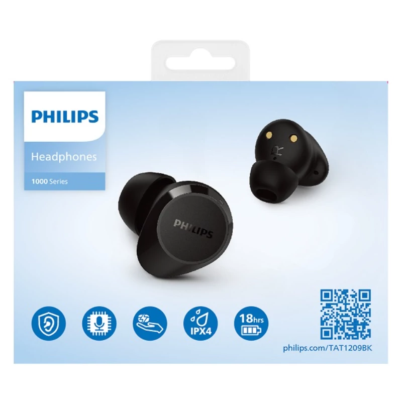 PHILIPS TWS BLUETOOTH SLUŠALICE CRNE