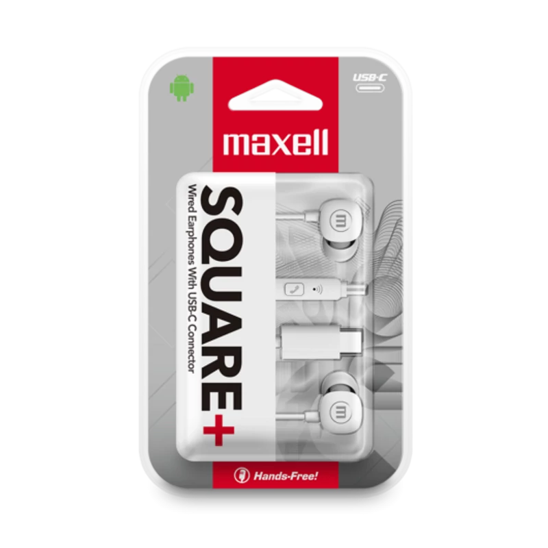 MAXELL USB-C EARPHONES SQUARE WHITE