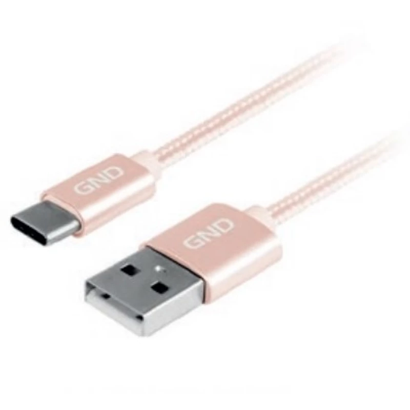 GND TYPE-C KABEL 2M,TEKSTILNI,PINK