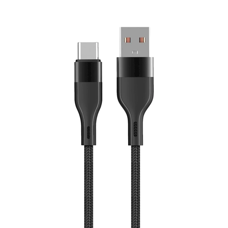 MAXLIFE USB-C KABEL CRNI PLETENI 1M