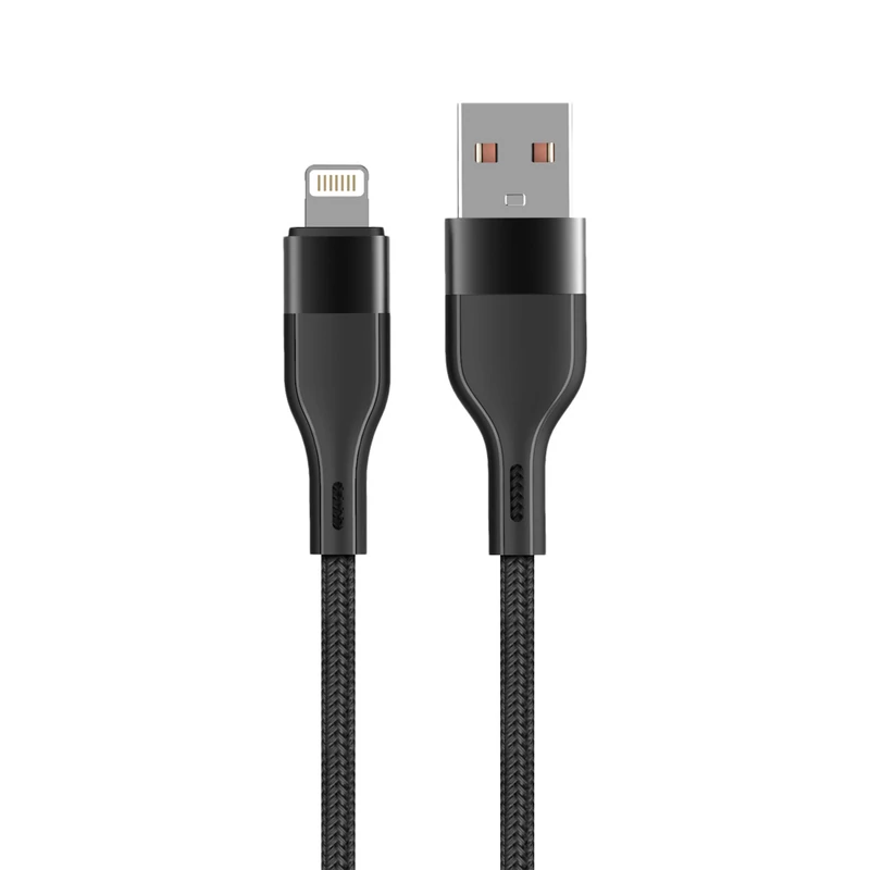 MAXLIFE LIGHTNIGHT KÁBEL FEKETE SZŐTT 1M