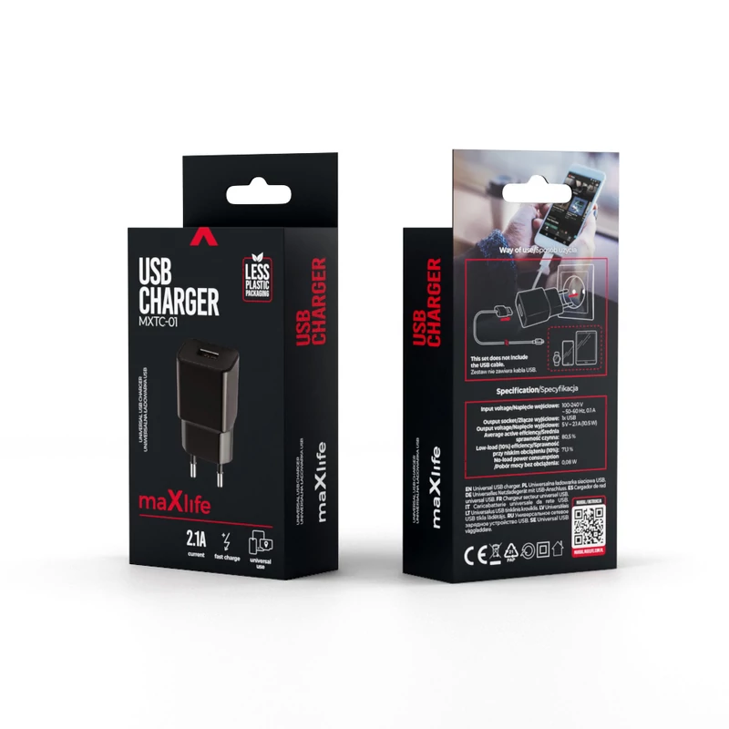 MAXLIFE FALI TÖLTŐ 1USB
