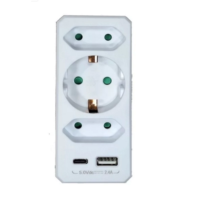 GAO RAZDJELNIK 2xEU SA 1 UZEMLJENOM UTICNICOM+USB A+C