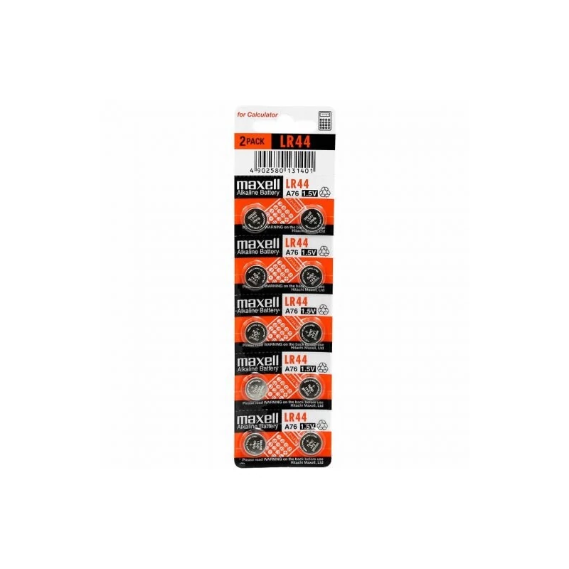 MAXELL ALKALINE LR44, 1.5V 10DB