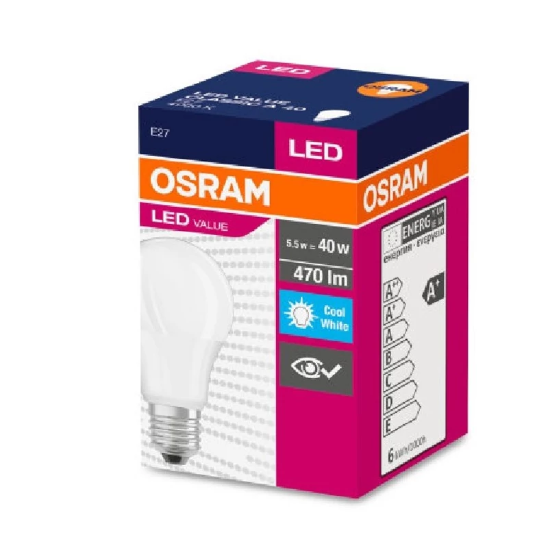 OSRAM LED KRUŠKA MAT 40 4,9W/840 E27