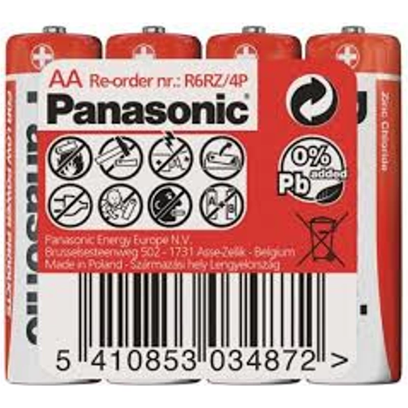 PANASONIC RED ZINC FÉLTARTÓS R6 4DB ZSUG