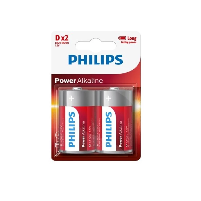 PHILIPS POWER ALKALINE D 2 KOM