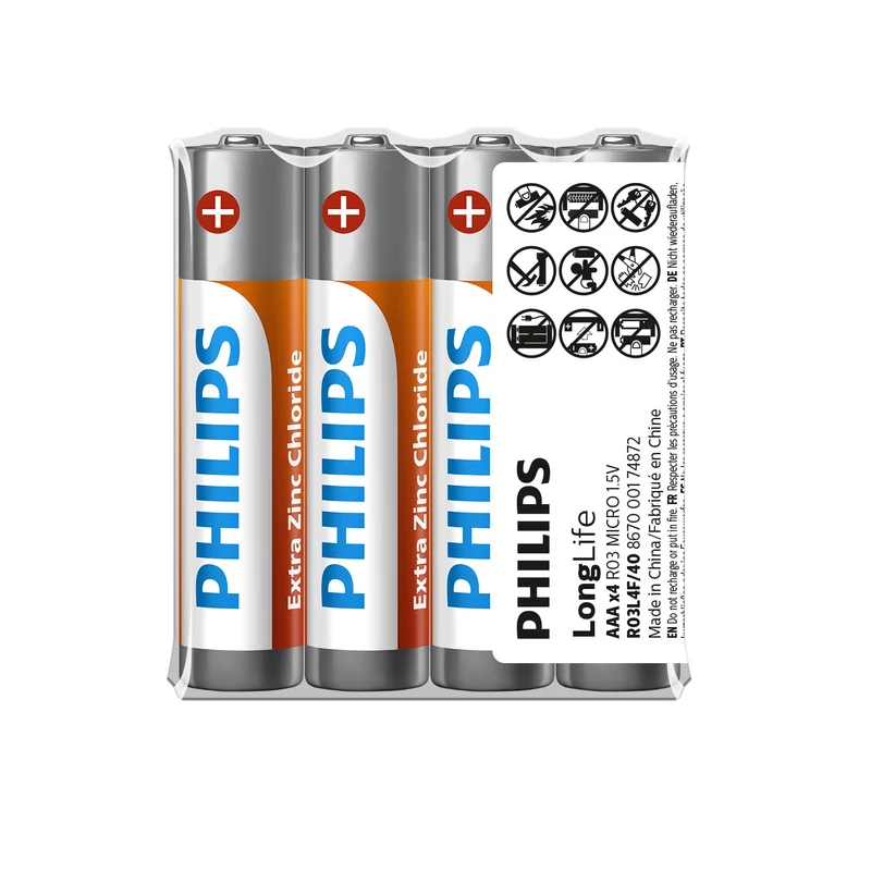 PHILIPS LONGLIFE AAA 4 KOM / FOLIJA